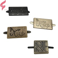 LiHui - Étiquettes métalliques personnalisées avec logo en relief/gravé, motif de lettres, création de votre propre design, logo métallique pour sac à main