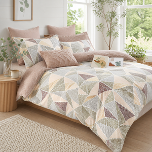 Poland Local Hub 3 Piece Cotton <b>Bedding</b> Set <b>Queen</b> <b>Size</b> Scandi Patchwork Comforter EU Dropshipping - Product Image 5
