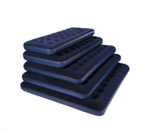 PVC floqué gonflable pliant voyage lit d'air matelas lit de couchage avec pompe à main intégrée