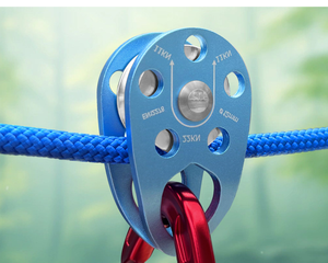 Poulie simple en aluminium ultra-légère avec anneau en D, capacité de charge 22KN, <span class=keywords><strong>corde</strong></span> de 15mm pour la descente en rappel, le sauvetage, l'escalade d'arbres et la protection contre les chutes - Product Image 3