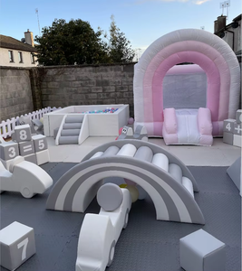 Vente chaude : équipement <span class=keywords><strong>de</strong></span> zone <span class=keywords><strong>de</strong></span> jeux souple, piscine à balles, <span class=keywords><strong>pont</strong></span> en arc-en-ciel, toboggan avec château gonflable, jouets à roulettes - Product Image 3