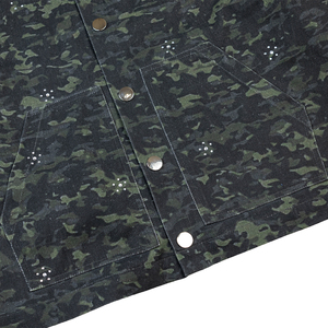 TOPSHOW OEM Custom High Quality <b>Camo</b> Distressed Ripped Vintage Lightweight Canvas for <b>Men</b> Baggy Streetwear <b>men's</b> <b>jackets</b> - Product Image 4