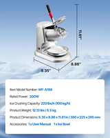 Machine à glace pilée commerciale la plus vendue, durable, pour la préparation de neige glacée et de cônes de neige