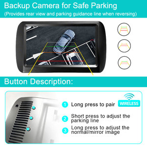 Suction Cup Installation AHD 4.3 Inch Wireless <b>Car</b> Blind Spot Monitoring System <b>Reversing</b> Aid License Plate <b>Camera</b> YB-Wireless-4 - Product Image 3