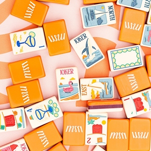 Cadeau de luxe Baja Mahj, jeu de Mahjong américain en acrylique gravé à 3 couches, résistant aux rayures - Product Image 2