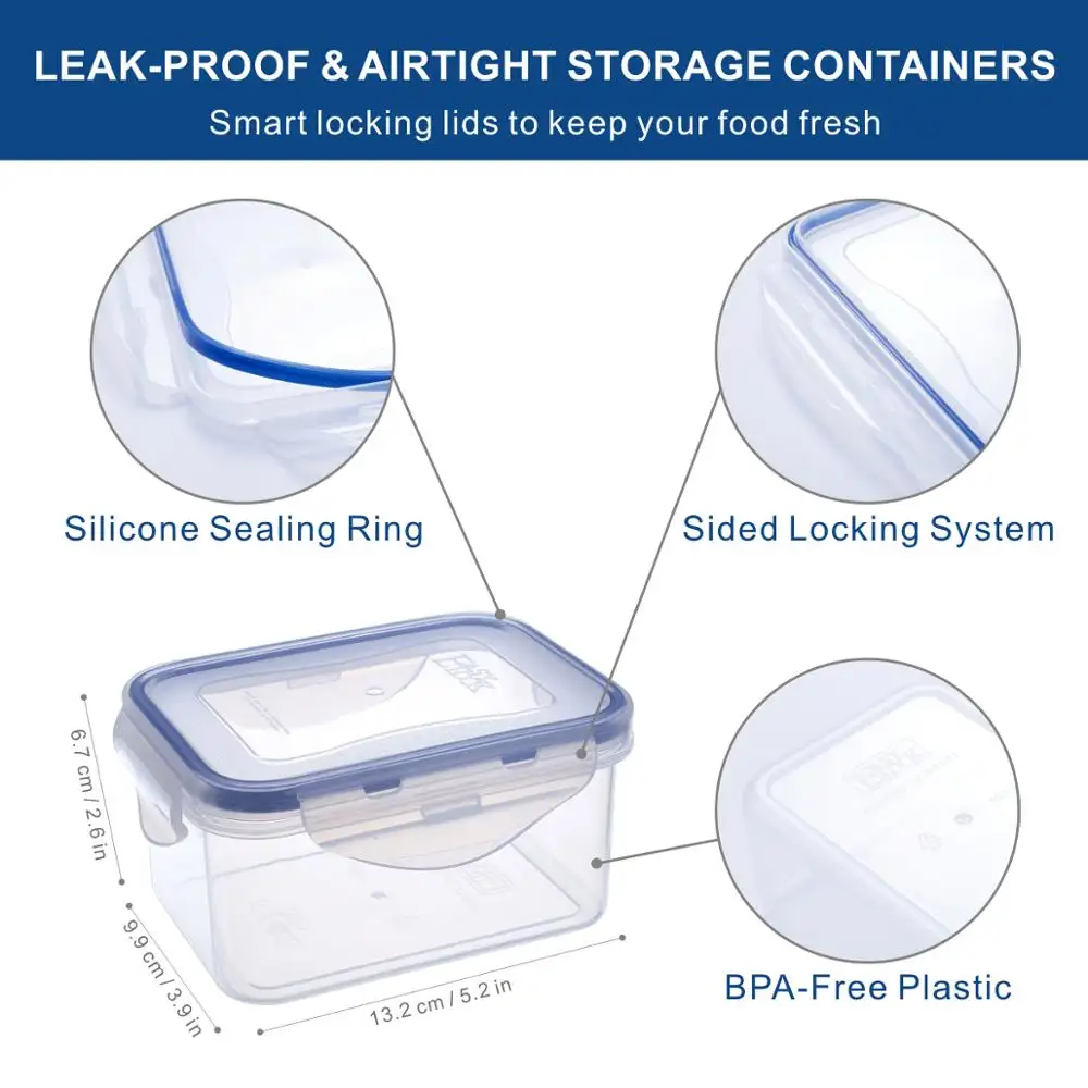 Çin üretici şeffaf yoğurt temizle küçük hava geçirmez 500ml dikdörtgen plastik PP gıda kapaklı konteyner