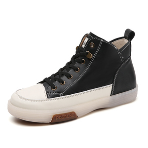Nuevos zapatos gruesos de cuero de vaca Real personalizados con logotipo Marca Aumento de altura para mujeres Cordones Plataforma interior <span class=keywords><strong>Zapatillas</strong></span> de deporte para niñas - Product Image 2