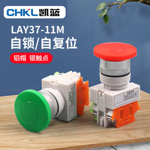 สวิตช์กดแบบหัวเห็ด Lay37-11M ขนาด 22 มม. แบบล็อคตัวเอง 1NO 660V ขั้วต่อแบบสกรูพลาสติก - Product Image 4