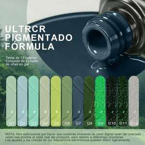 GAOY Gel Polish – Lot de 12 vernis à ongles semi-permanents, collection vert pailleté pour nail art - Product Image 2