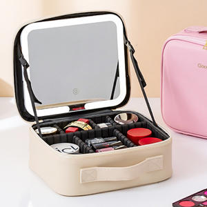 Maleta de moda portátil de primera calidad, estuche cosmético, bolsa de almacenamiento con cierre de cremallera con LED, espejo, bolsa de almacenamiento para brochas de <span class=keywords><strong>maquillaje</strong></span> - Product Image 6