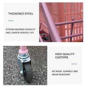 Kainice Trang Trí Đám Cưới Tay Đẩy Mua Sắm Trolly Mỹ Phẩm <span class=keywords><strong>Mini</strong></span> Trolly Kim Loại Hồng Chi Tiết Giỏ Hàng Giỏ Hàng - Product Image 2