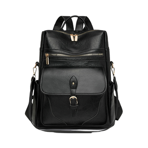 Louis Guth transfrontalier rétro géométrique femmes sac à dos 2025 nouveau haut de gamme sens PU cuir souple étanche 20-35L fermeture éclair moraillon - Product Image 1