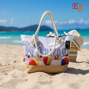 Wildwood กระเป๋าชายหาด13 "X19" คอลเล็กชั่นฤดูร้อน48ชิ้น/CS ปรับแต่งโลโก้เปิดปิดลายตกแต่งผ้าฝ้ายผ้าใบ - Product Image 3