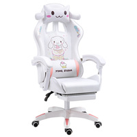 Chaise de bureau pour ordinateur de jeu en cuir PU, inclinable, moderne, minimaliste, pivotante, ergonomique, base à cinq étoiles, confortable pour une utilisation prolongée