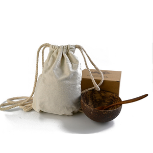 손으로 만든 100% 천연 유기농 친환경 코코넛 그릇과 코코넛 숟가락 선물 세트 - Product Image 6