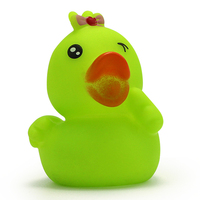 Jouets de bain pour bébé les plus vendus : Canard en caoutchouc vert clignotant de 2 pouces, jouet de bain pour bébé qui couine et qui cligne, unisexe