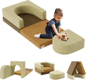 Antislip Kids Sofa Couch 3Pcs Creatieve Modulaire Kids Couch Peuter Foam Couch Met Wasbare Hoes