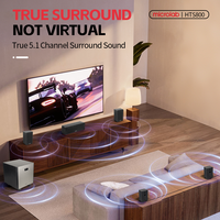 Sistema de Cine en Casa Microlab HTS800 5.1 Canales con Subwoofer de 8 Pulgadas y Potencia de 180W RMS para una Experiencia Inmersiva en Películas, Fiestas y Uso con Computadora