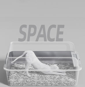 Novas Ideias de Produtos: Caixa de Areia para Gatos de Plástico e Aço Inoxidável, Durável, Grande Capacidade, Fácil de Limpar, Previne Respingo Externo, 20L Interno - Product Image 3