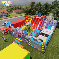 JOYFUL FUN Parcours d'obstacles gonflable géant Mecha Transformers, jeux gonflables pour parcs d'attractions
