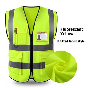 Gilet di sicurezza riflettente Multi-tasca per l'igiene del giardino operai edili <span class=keywords><strong>abbigliamento</strong></span> per la sicurezza del traffico - Product Image 6