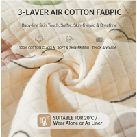 Combinaison chaude à trois couches pour bébé, motif dessin animé, en pur coton, sans coutures, hiver 2022, sous-vêtement de base, vêtements pour nouveau-nés garçons et filles, boutons-pression