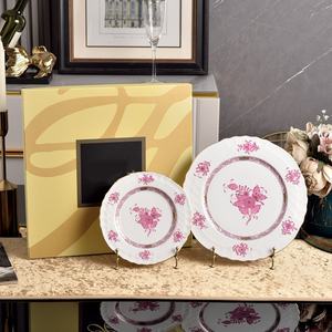 Assiette en céramique rétro française, vaisselle de table haut de gamme, assiette occidentale, assiette à dessert, assiette à petit-déjeuner - Product Image 2