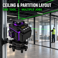 Niveau laser vert 4D 16 lignes 360 degrés, outil industriel automatique à nivellement automatique pour l'installation de carreaux muraux et de sols, la construction