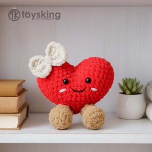 Patron au crochet en forme de cœur mignon - Comment crocheter un cœur en peluche <span class=keywords><strong>Amigurumi</strong></span> - Cadeau de la Saint-Valentin <span class=keywords><strong>facile</strong></span> à réaliser - Poupée cœur en chenille - Product Image 4