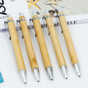 批发定制竹制圆珠笔创意广告环保酒店用竹制木笔