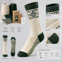 Chaussettes de randonnée en laine et nylon tricotées, chaussettes thermiques en laine, chaussettes personnalisées, tricotage spécifique aux fibres, respirantes