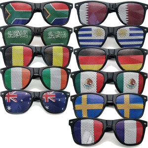 Lunettes de soleil personnalisées pour hommes, <span class=keywords><strong>moins</strong></span> chères, de haute qualité, avec décoration drapeaux de tous les pays, autocollants promotionnels à trous d'aération pour fans - Product Image 4
