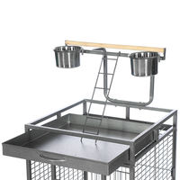 Cage à oiseaux pliable robuste en acier inoxydable noir pour perroquets, avec roulettes extérieures et plateau coulissant, pour l'élevage, vente en gros, 50 unités