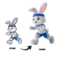 Peluche lapin brodée personnalisée CE OEM ODM, jouet en peluche anti-stress, cadeaux