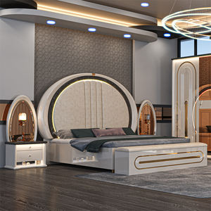 طقم غرفة نوم تركي كامل، أثاث غرفة نوم بسرير كينج، إطار خشبي ملكي، طقم أثاث غرفة نوم فاخر وعصري - Product Image 2