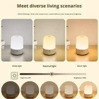 Lampe de table LED RGB portable à économie d'énergie, contrôle tactile crépusculaire, certifiée FCC, intensité variable, lampe de nuit LED à brancher sur prise murale, lampes de camping