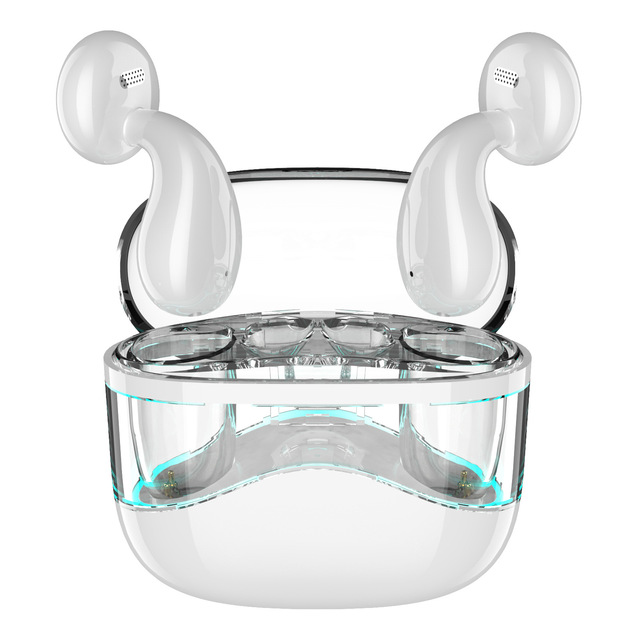 2024 Newest Half In-Ear TWS Headphone Stereo Bass Earbuds With LED Light