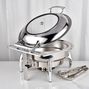 Stainless Steel <b>Buffet</b> Chafer 12L Circular Food <b>Warmer</b> Hotel Restaurant Wedding Party Use - Product Image 1