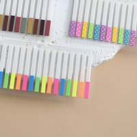 Essentiels pour la rentrée scolaire : Blocs-notes autocollants PET à rayures fines Morandi, index holographiques, onglets d'indexation inscriptibles, mémos pour étudiants et bureau