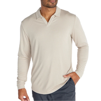 T-shirt uni en jersey à manches longues 100 % coton léger et respirant pour homme, col en V, coupe classique, imprimé sérigraphié personnalisé