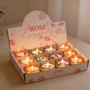 Velas Aromáticas de Cera Vegetal Zijin con Flores Secas, 5 Colores, Duración de 4 a 8 Horas, para Decoración de Hogar, Fiestas y Cumpleaños - Product Image 5