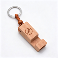 Porte-clés sifflet en bois personnalisé avec logo gravé au laser, en bambou naturel, écologique, promotionnel, pour sports de plein air, souvenir, vente en gros
