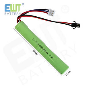 แบตเตอรี่ลิเธียมแบบชาร์จไฟทรงกระบอก7.4V 500MAh ขายปลีกออนไลน์สำหรับปืนลม - Product Image 2