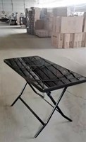 Table pliante moderne pour maison et hôtel Table de salle à manger pliable en verre trempé noir de haute qualité