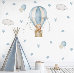 Autocollant Ballon Ours en Peluche Autocollant Amovible en PVC Vinyle Imperméable Décoration Maison Enfants Autocollant Mural Bébé Enfants Salon - Product Image 1