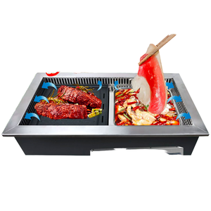 Parrilla Eléctrica Comercial sin Humo, Control Táctil, Acero Inoxidable, Mesa Coreana para Barbacoa <span class=keywords><strong>Yakiniku</strong></span>, Fácil de Montar y Limpiar - Product Image 1
