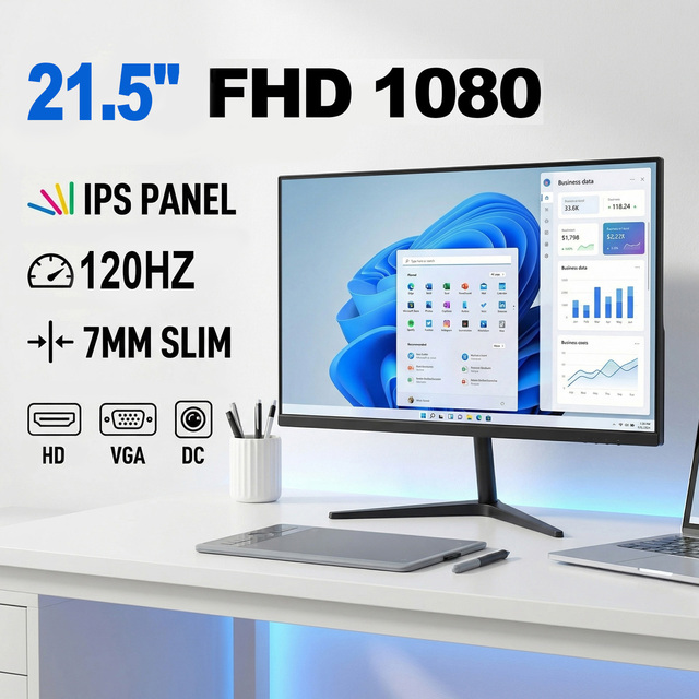 Factory Wholesale Sales Monitor 21.5 Inch FHD 1080P 120HZ IPS Panel 7mm ultra Thin Gaming Pc Screen Monitor OEM ODM Custom Made