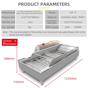 Máquina comercial de aperitivos con freidora automática de 4 cavidades para hacer pasteles y donas de masa fermentada - Product Image 5