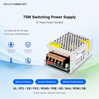 Alimentation à découpage 75W 5V 12V 24V 36V 12A 10A 6A 3A 2A 1.5A Convertisseur pour caméra LED CCTV Alimentation AC DC 75W