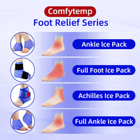 Enveloppe réutilisable pour cheville et pied, avec coussinets de gel pour thérapie chaude et froide, pour soulagement de la douleur, confort apaisant et récupération articulaire, compresse de glace en nylon pour cheville